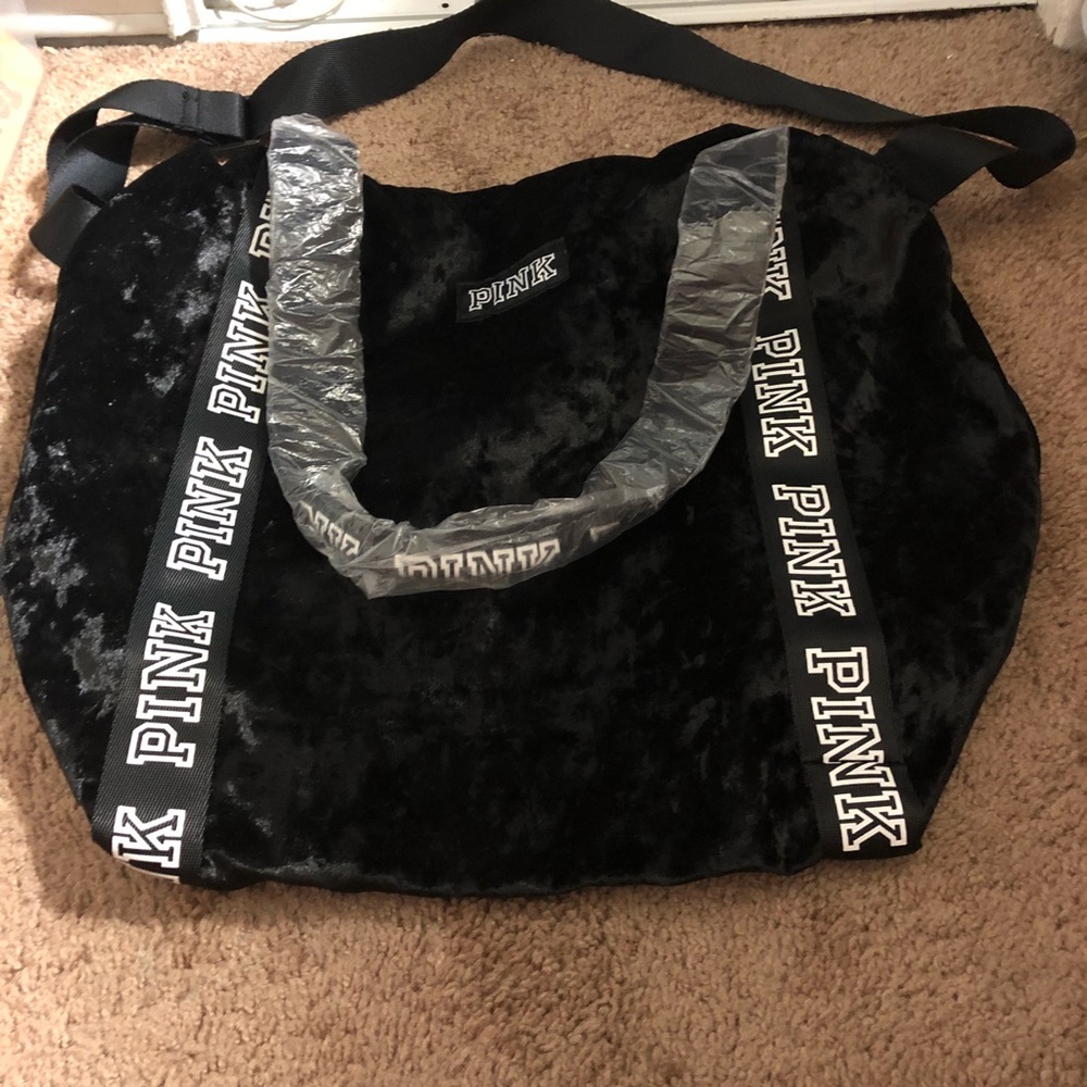 pink velvent tote weekender